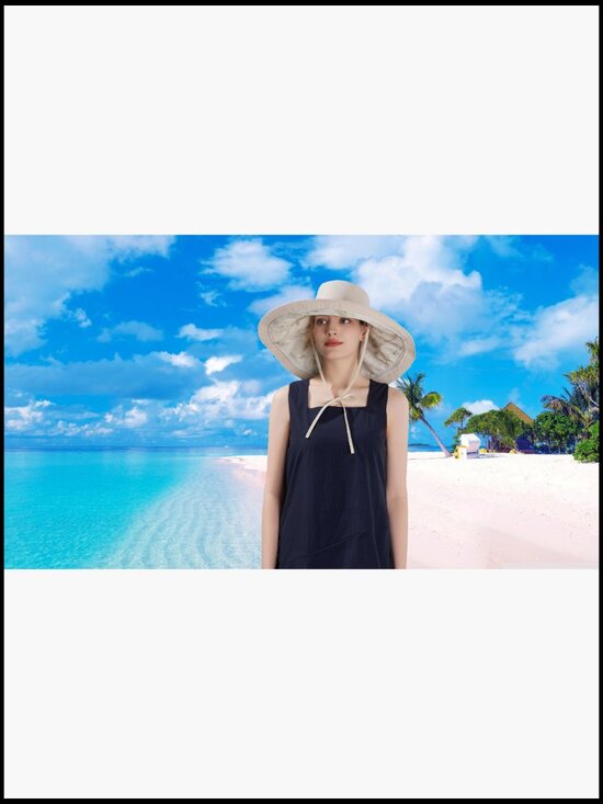 Wide Brim Floppy Sun Hat Reversible Packable UV Protection Metal Wired Edge